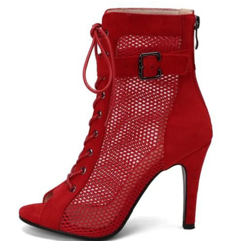 Zapato de baile -DAMA SHOES-Dafodil Red Suede.