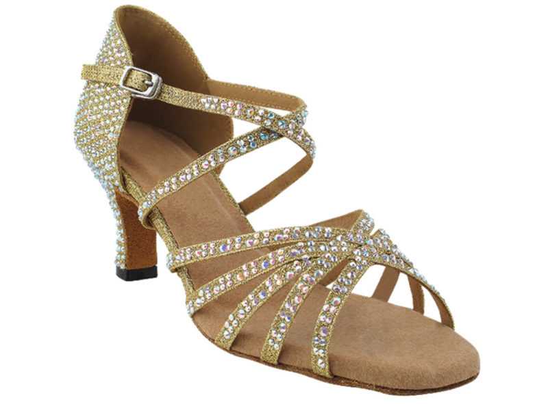 Zapato de baile -DAMA SHOES-Tiffany Gold Glitter Satin
