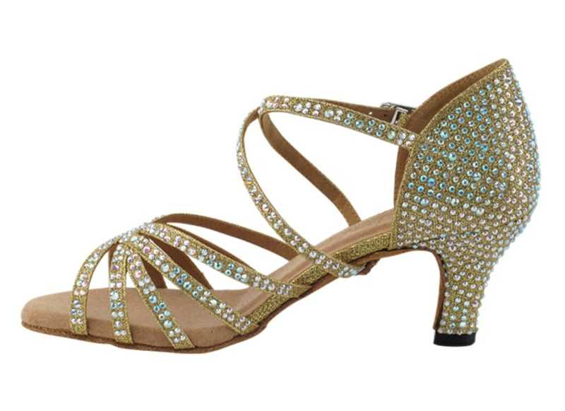 Zapato de baile -DAMA SHOES-Tiffany Gold Glitter Satin