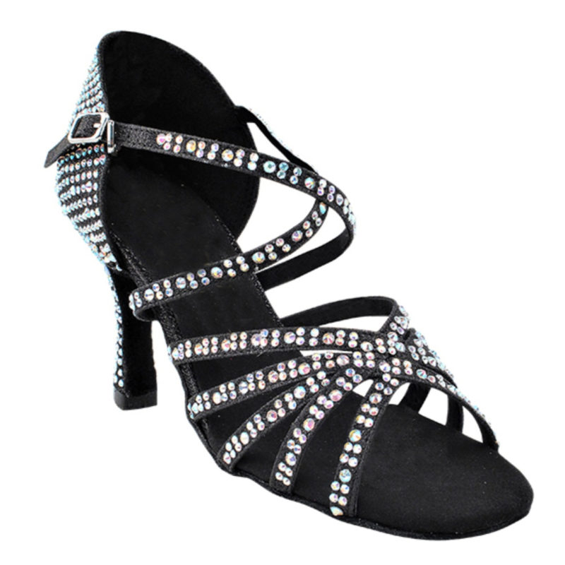 Zapato de baile -DAMA SHOES-Tiffany Black Glitter Satin