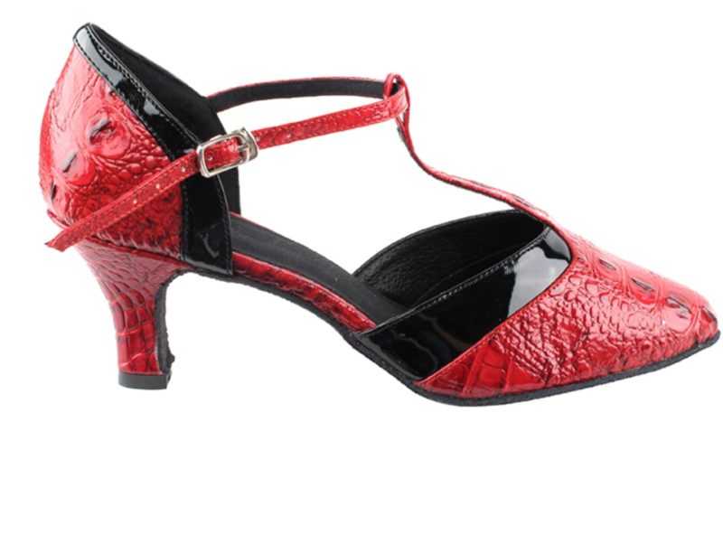 Zapato de baile-DAMA SHOES - Lux Red Croc