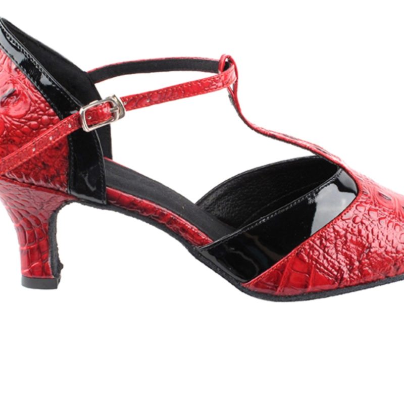 Zapato de baile-DAMA SHOES - Lux Red Croc