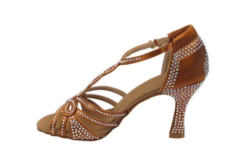 Zapato de baile- DAMA SHOES- Espinela Copper Tan Satin