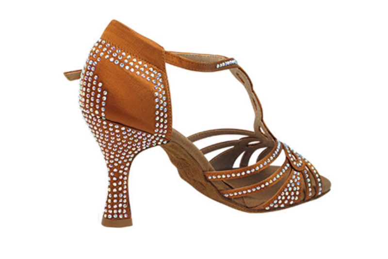 Zapato de baile-DAMA SHOES- Espinela Copper Tan Satin