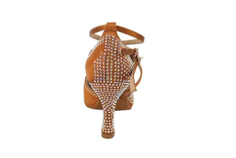 Zapato de baile- DAMA SHOES- Zircon Copper Tan Satin